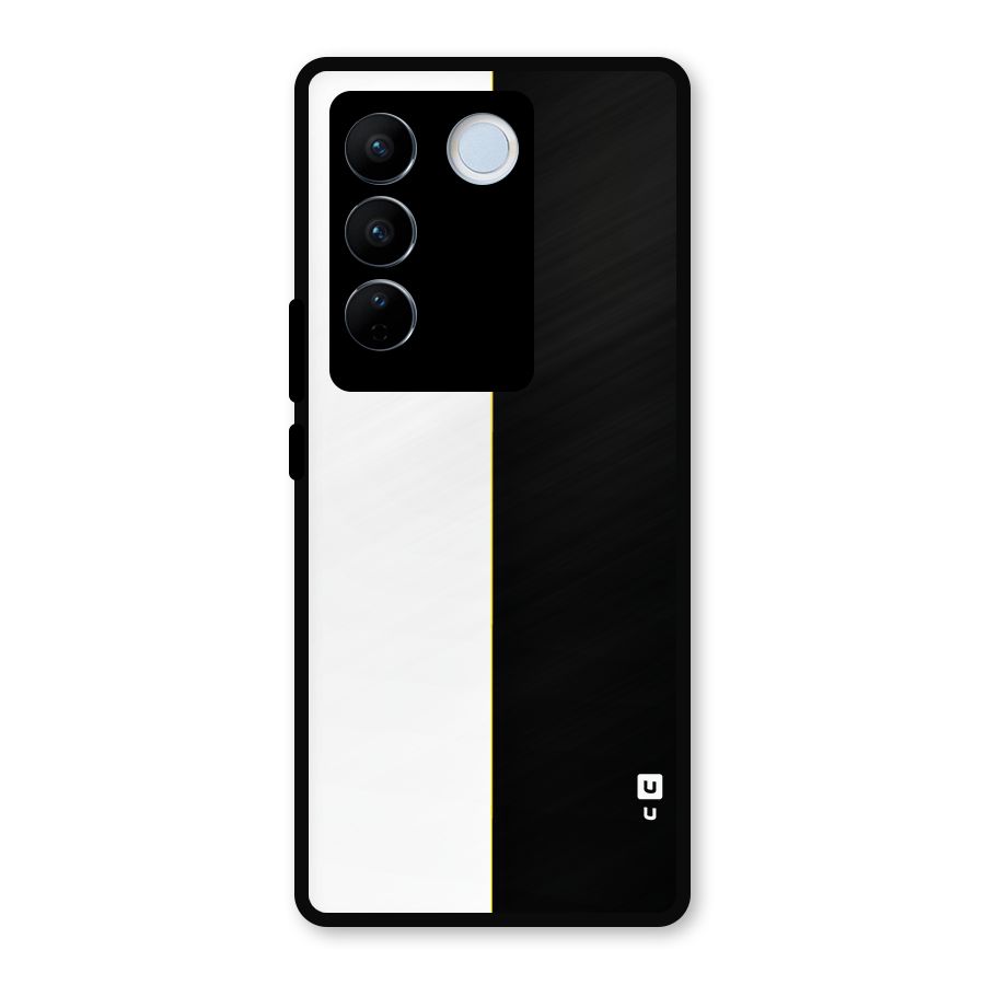 White Black Super Minimalistic Metal Back Case for Vivo V27