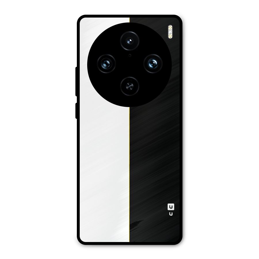 White Black Super Minimalistic Metal Back Case for Vivo X100 Pro