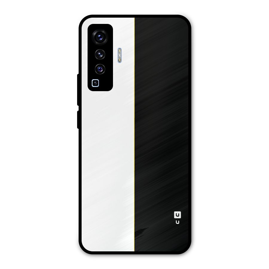 White Black Super Minimalistic Metal Back Case for Vivo X50