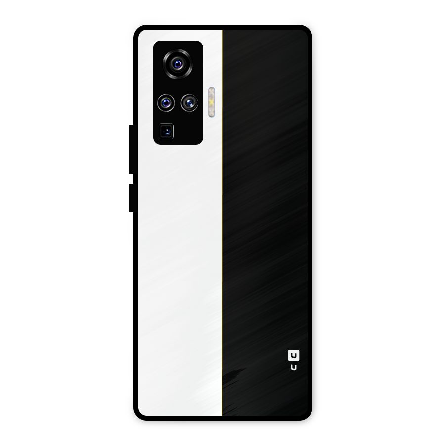 White Black Super Minimalistic Metal Back Case for Vivo X50 Pro