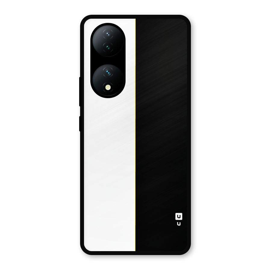 White Black Super Minimalistic Metal Back Case for Vivo Y100a