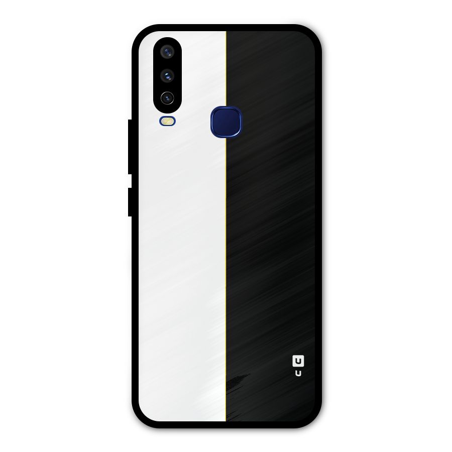 White Black Super Minimalistic Metal Back Case for Vivo Y15