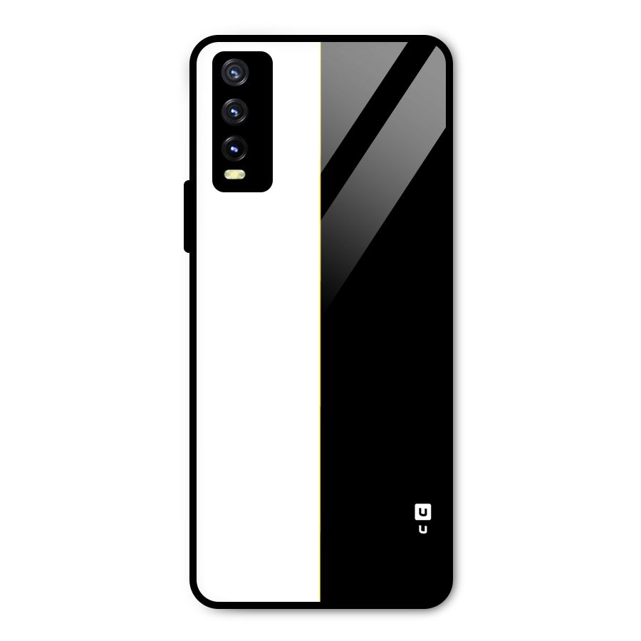 White Black Super Minimalistic Metal Back Case for Vivo Y20
