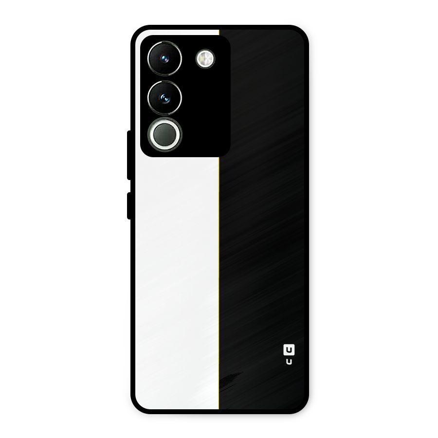 White Black Super Minimalistic Metal Back Case for Vivo Y200