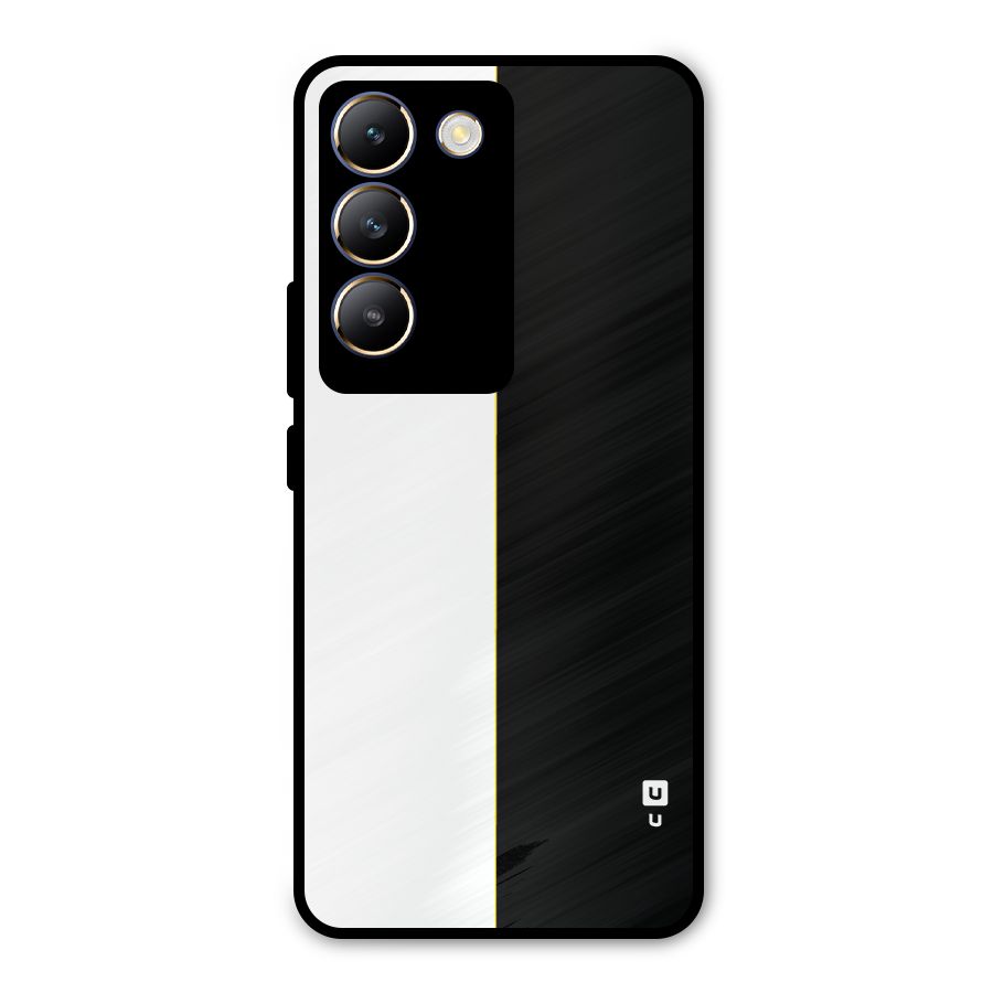 White Black Super Minimalistic Metal Back Case for Vivo Y200e