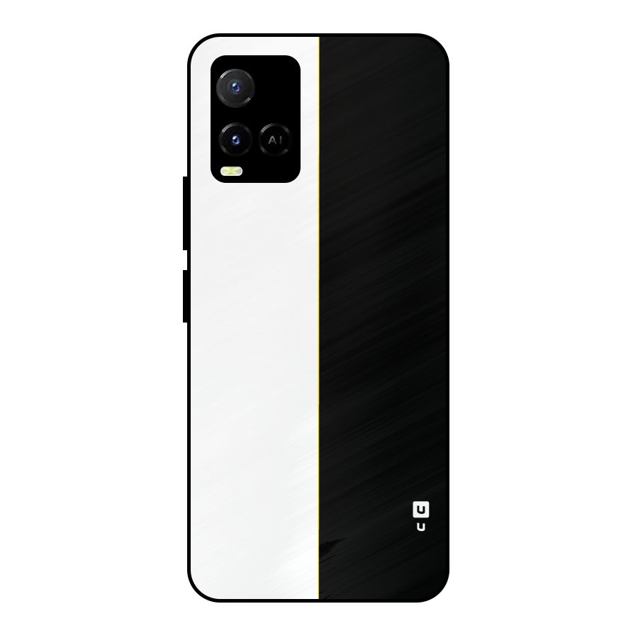 White Black Super Minimalistic Metal Back Case for Vivo Y21