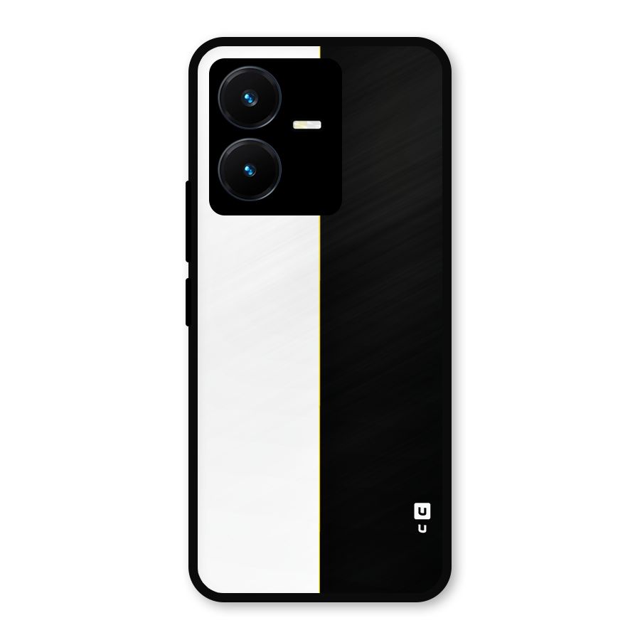 White Black Super Minimalistic Metal Back Case for Vivo Y22