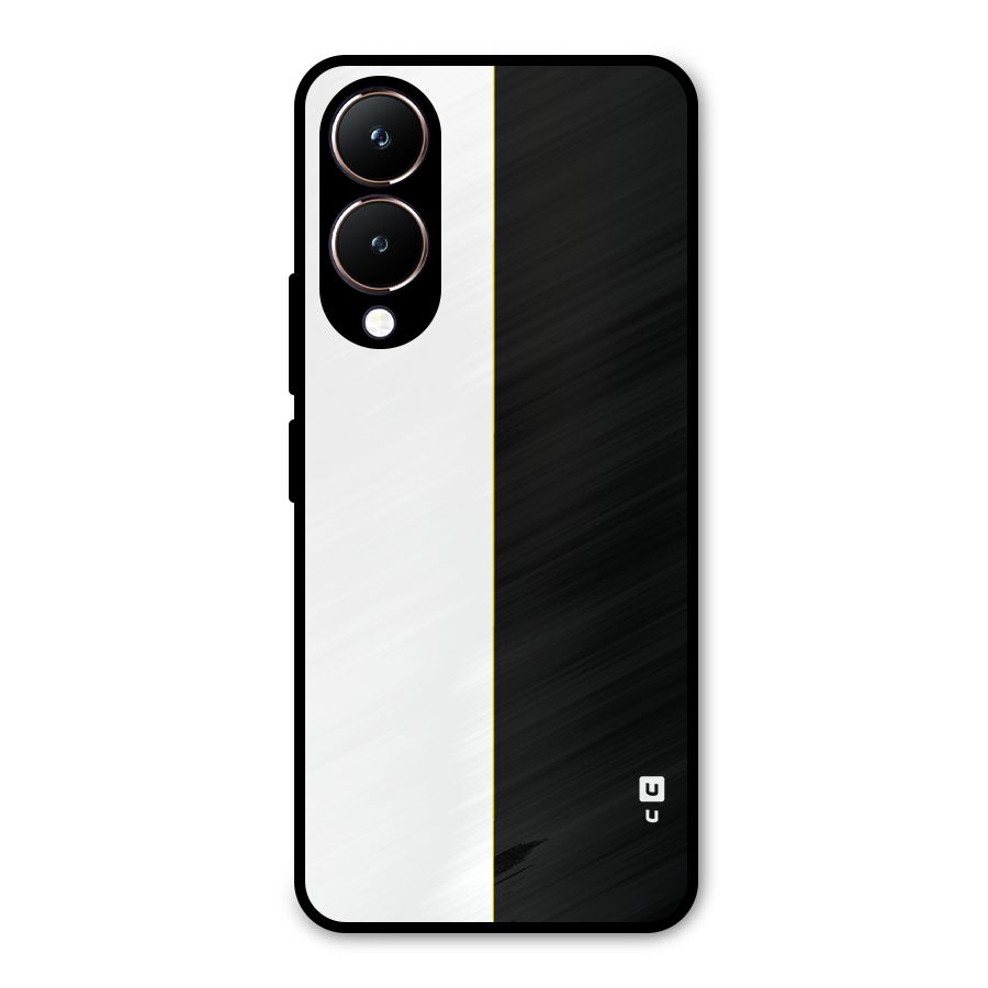 White Black Super Minimalistic Metal Back Case for Vivo Y28