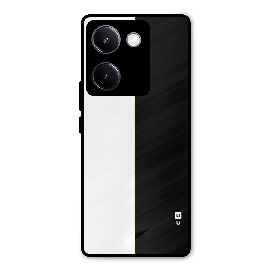 White Black Super Minimalistic Metal Back Case for Vivo Y300 Plus