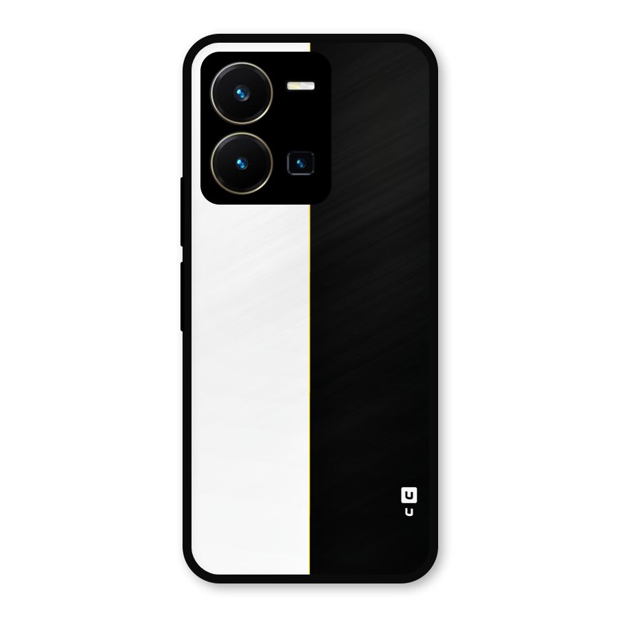White Black Super Minimalistic Metal Back Case for Vivo Y35