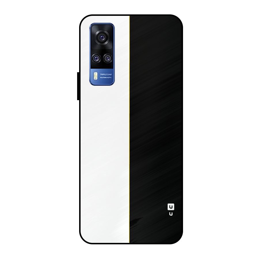 White Black Super Minimalistic Metal Back Case for Vivo Y51