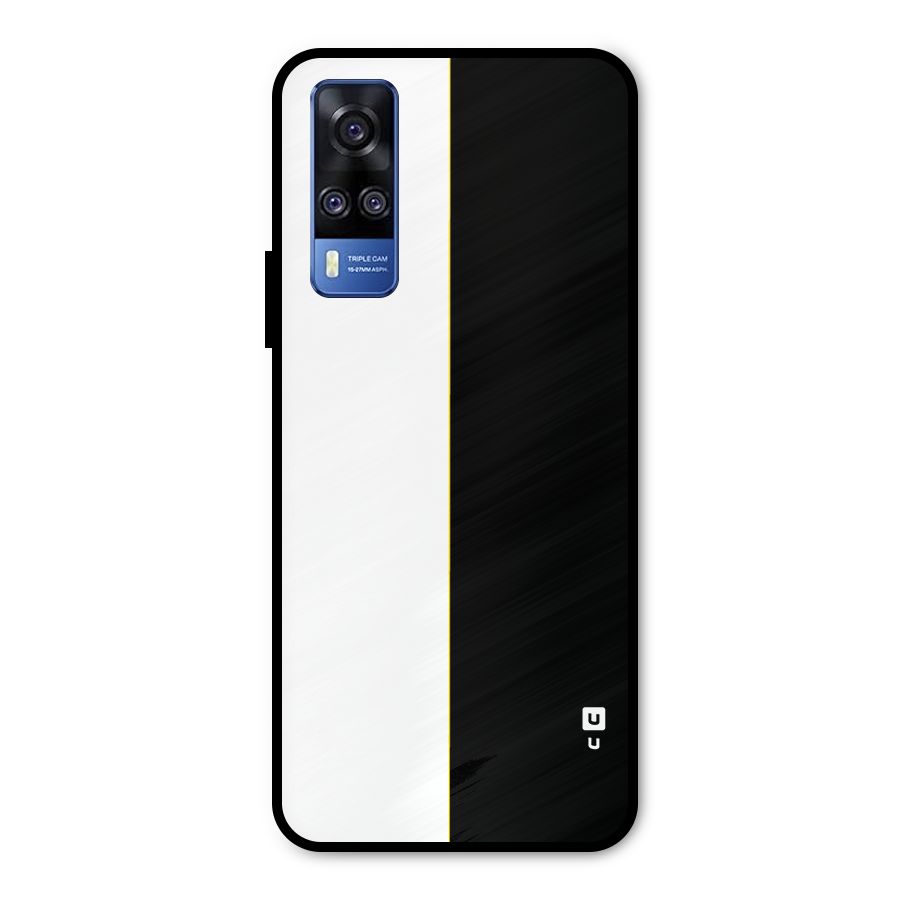 White Black Super Minimalistic Metal Back Case for Vivo Y51A