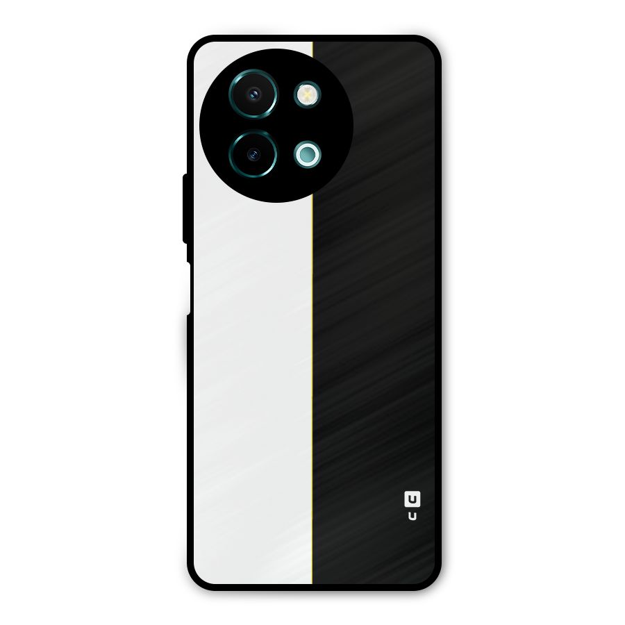 White Black Super Minimalistic Metal Back Case for Vivo Y58