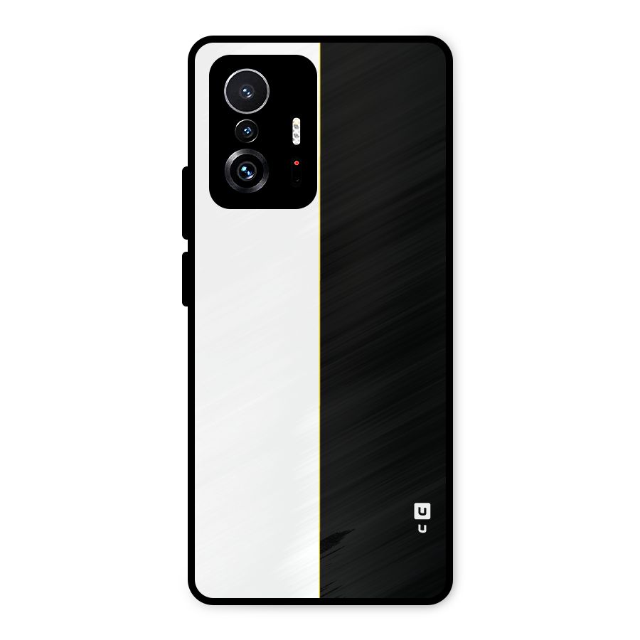 White Black Super Minimalistic Metal Back Case for Xiaomi 11T Pro
