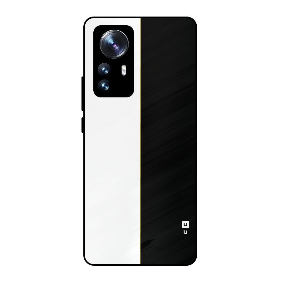 White Black Super Minimalistic Metal Back Case for Xiaomi 12 Pro