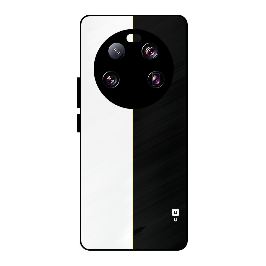 White Black Super Minimalistic Metal Back Case for Xiaomi 13 Ultra