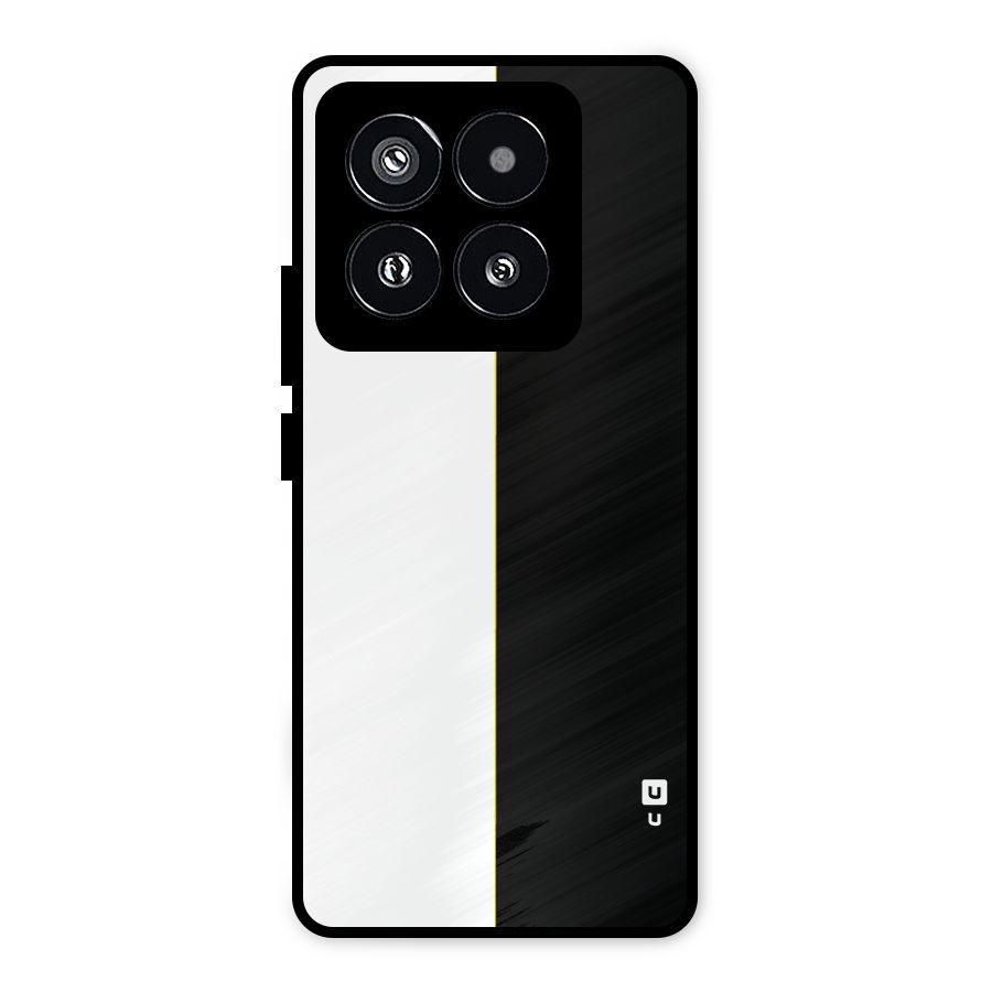 White Black Super Minimalistic Metal Back Case for Xiaomi 14 Pro