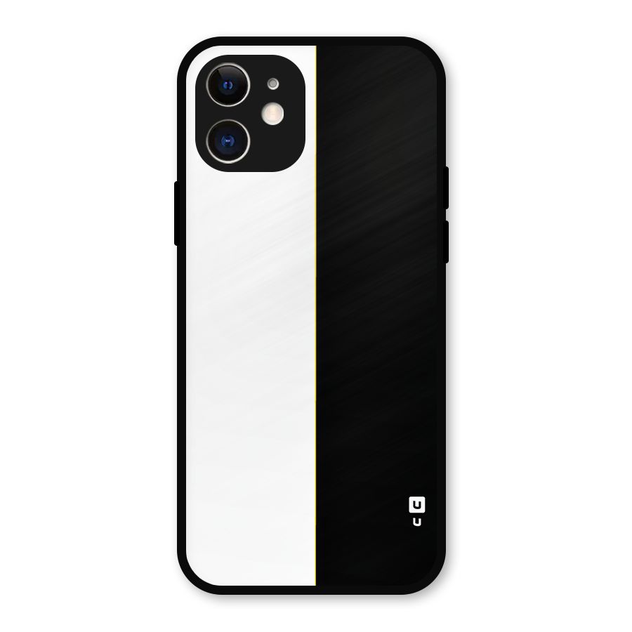 White Black Super Minimalistic Metal Back Case for iPhone 12