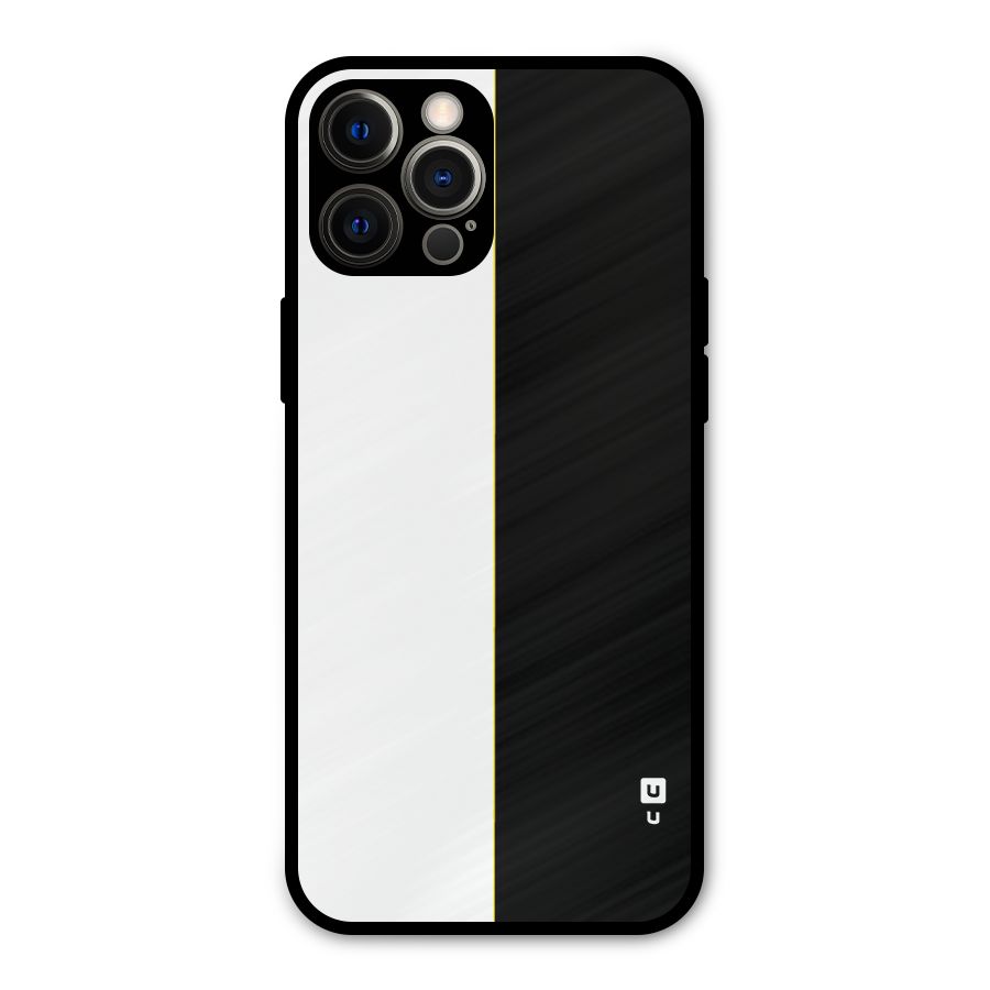White Black Super Minimalistic Metal Back Case for iPhone 12 Pro Max