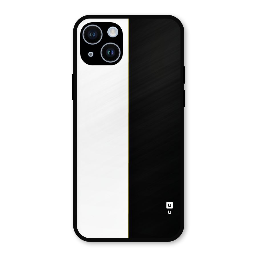 White Black Super Minimalistic Metal Back Case for iPhone 14