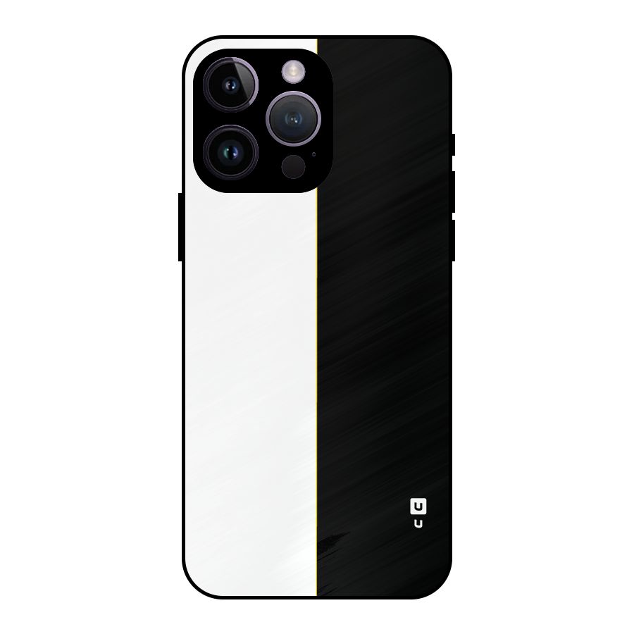 White Black Super Minimalistic Metal Back Case for iPhone 14 Pro Max