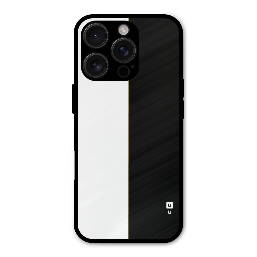 White Black Super Minimalistic Metal Back Case for iPhone 16 Pro