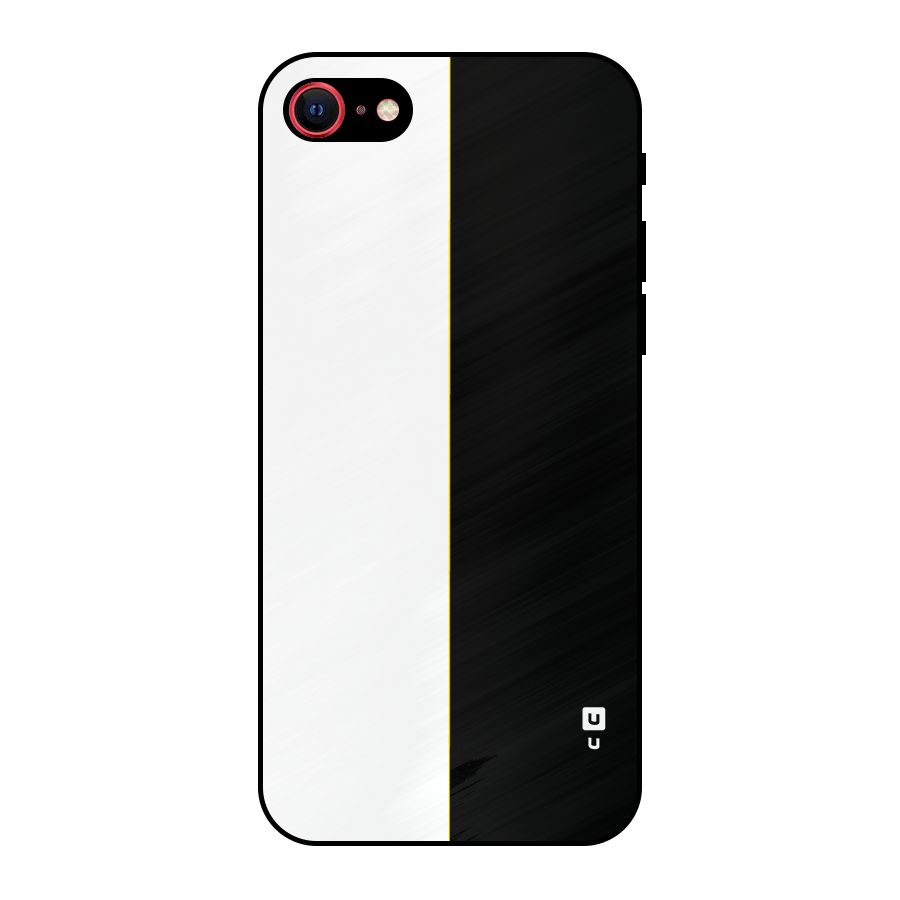 White Black Super Minimalistic Metal Back Case for iPhone 7