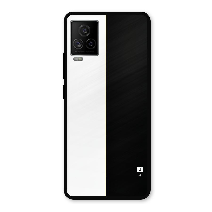 White Black Super Minimalistic Metal Back Case for iQOO 7 Legend 5G