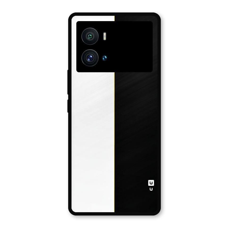 White Black Super Minimalistic Metal Back Case for iQOO 9 Pro