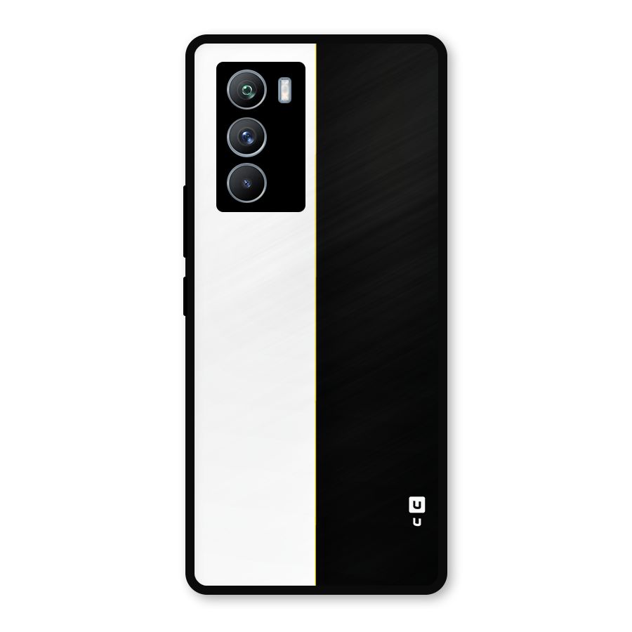 White Black Super Minimalistic Metal Back Case for iQOO 9 SE