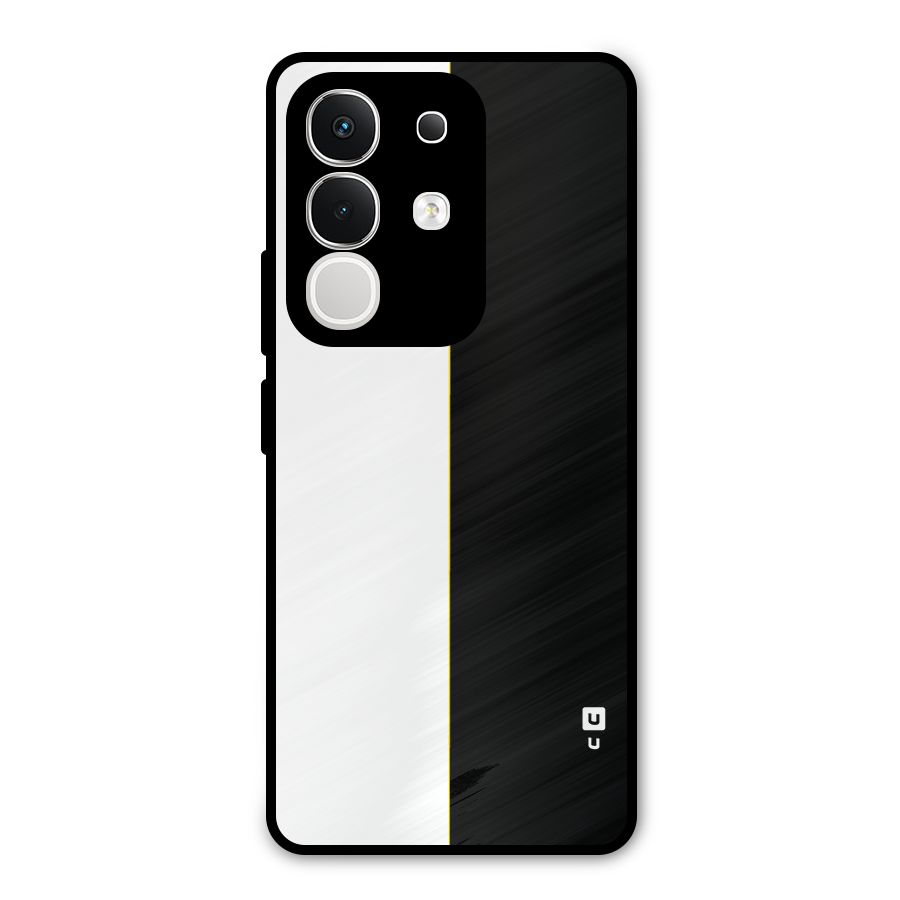 White Black Super Minimalistic Metal Back Case for iQOO Z10x