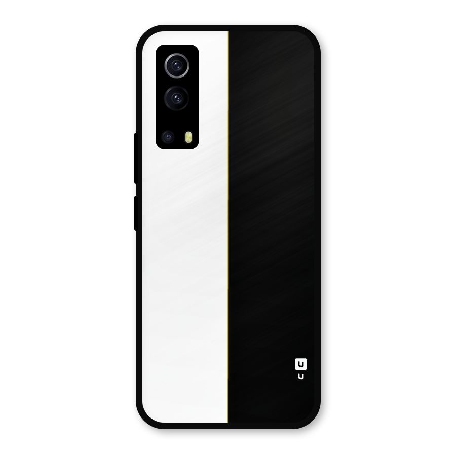 White Black Super Minimalistic Metal Back Case for iQOO Z3