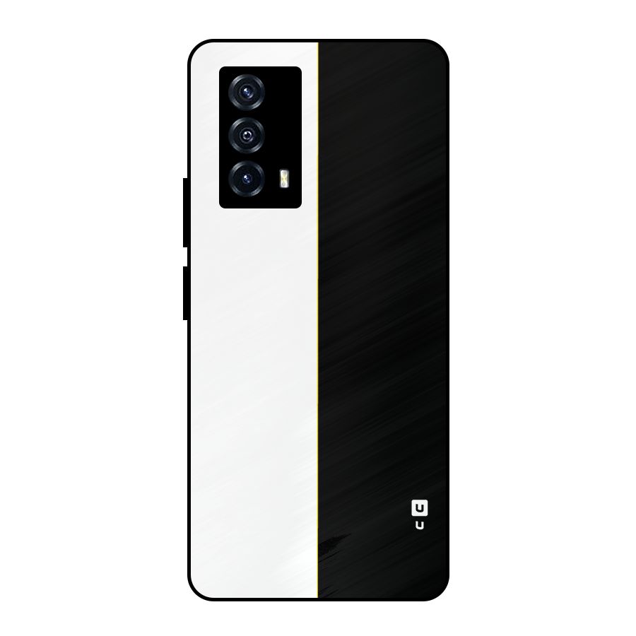 White Black Super Minimalistic Metal Back Case for iQOO Z5