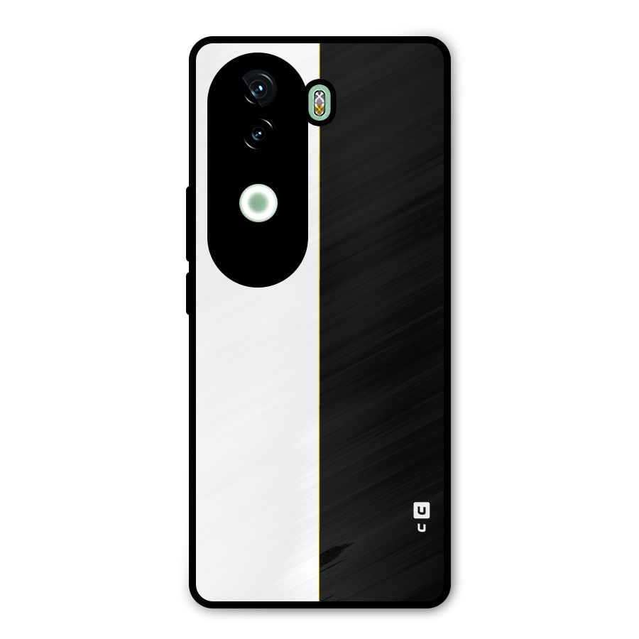 White Black Super Minimalistic Metal Back Case for iQOO Z9s