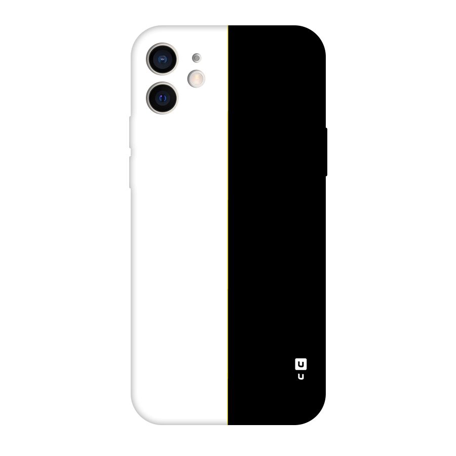 White Black Super Minimalistic Original Polycarbonate Back Case for iPhone 12