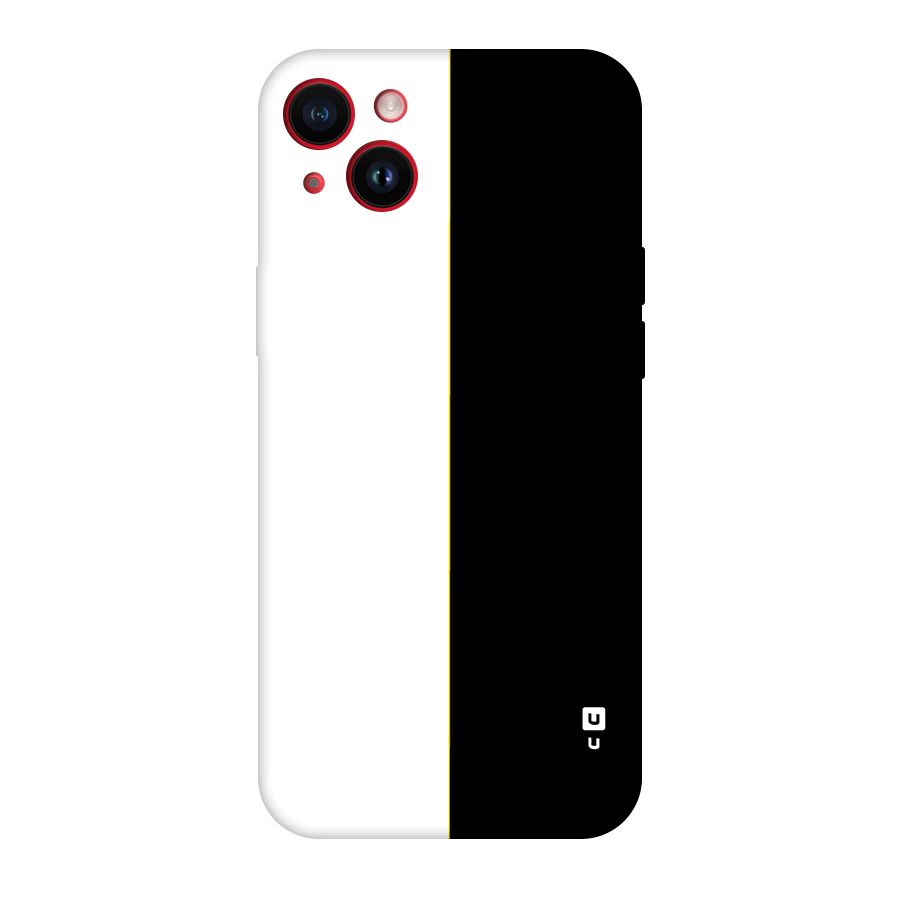 White Black Super Minimalistic Original Polycarbonate Back Case for iPhone 14 Plus
