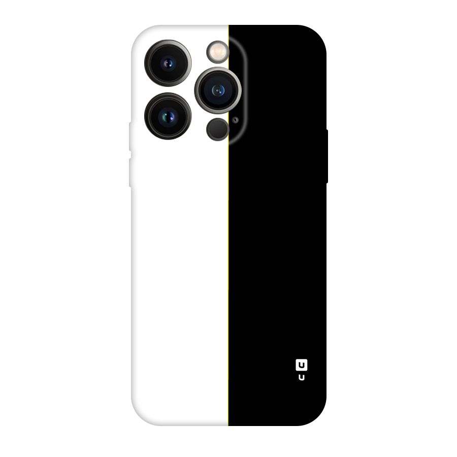 White Black Super Minimalistic Original Polycarbonate Back Case for iPhone 14 Pro