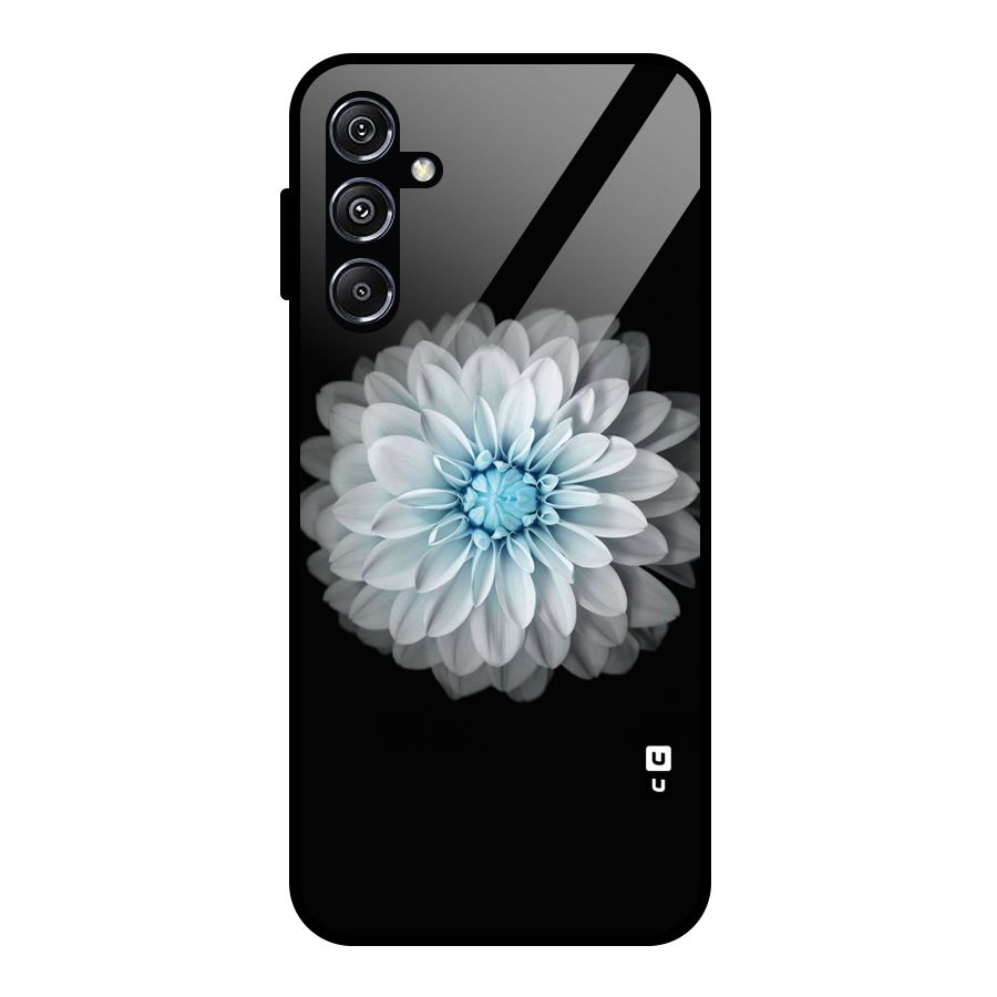 White Bloom Glass Back Case for Galaxy M34 5G
