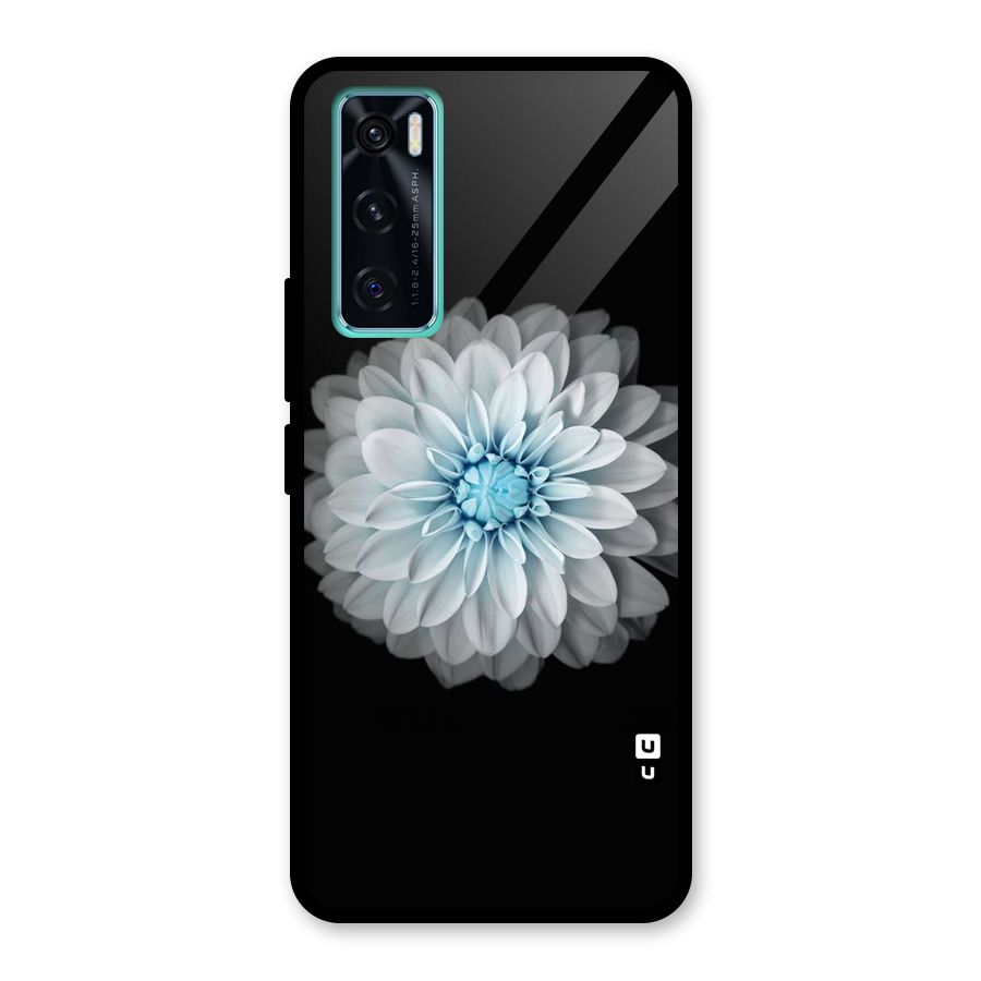 White Bloom Glass Back Case for Vivo V20 SE