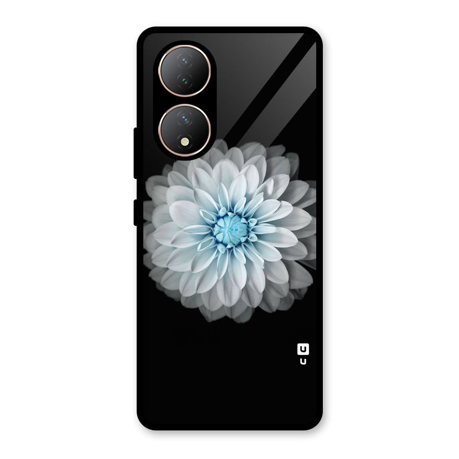 White Bloom Glass Back Case for Vivo Y100A