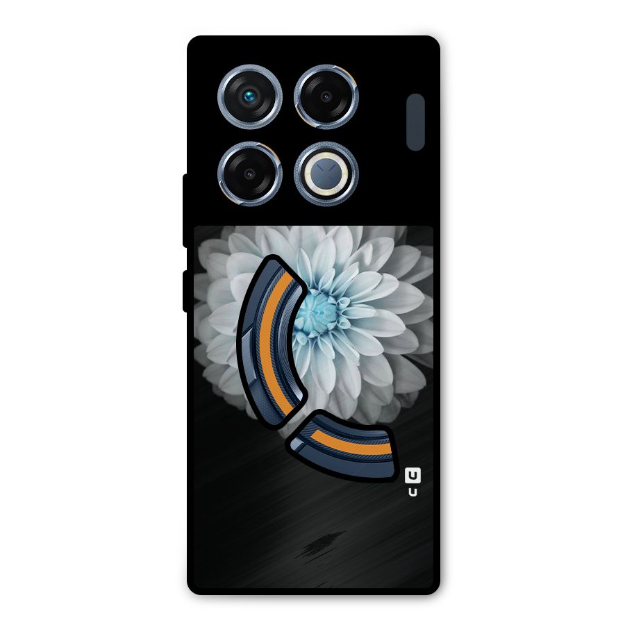 White Bloom Metal Back Case for Infinix GT 20 Pro
