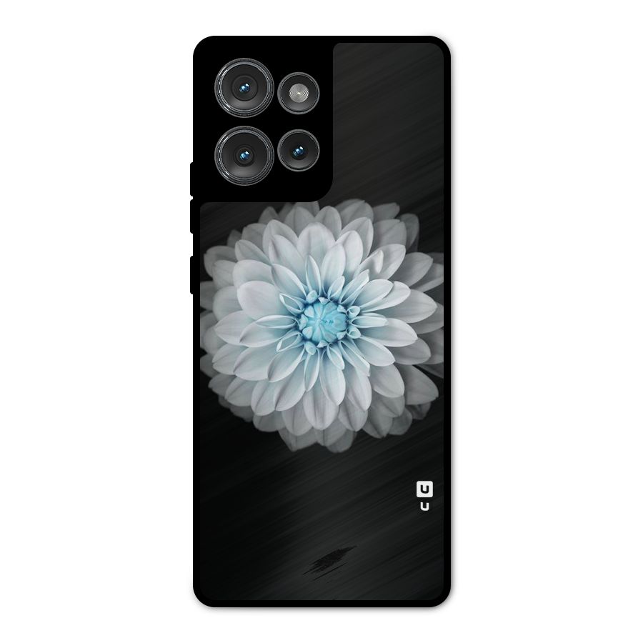 White Bloom Metal Back Case for Motorola Edge 50