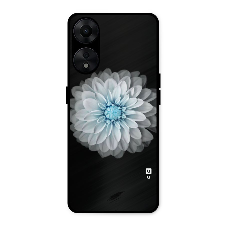 White Bloom Metal Back Case for Oppo A78 5G