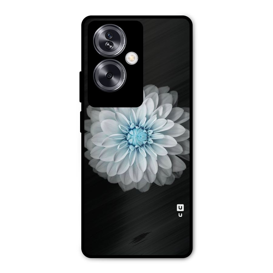 White Bloom Metal Back Case for Oppo A79 5G