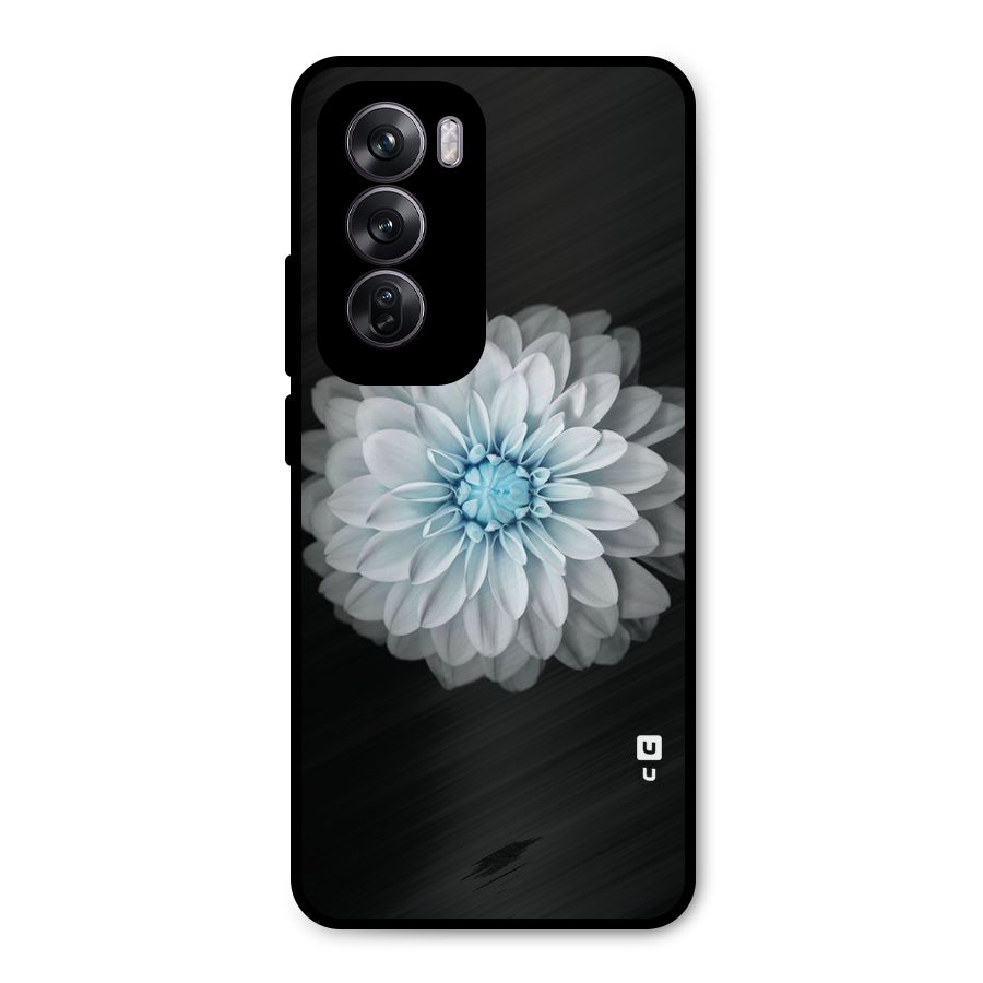 White Bloom Metal Back Case for Oppo Reno12 Pro