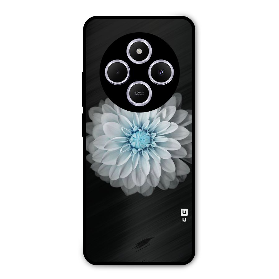 White Bloom Metal Back Case for Poco C75 5G