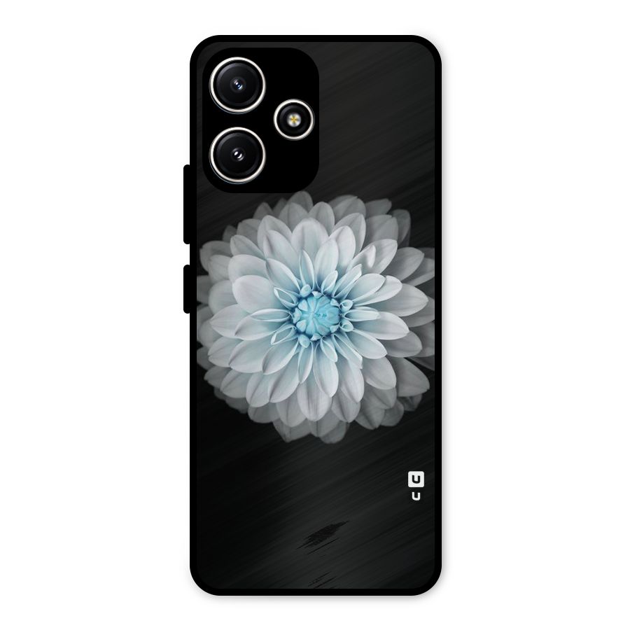 White Bloom Metal Back Case for Poco M6 Pro
