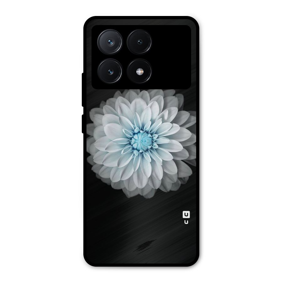 White Bloom Metal Back Case for Poco X6 Pro