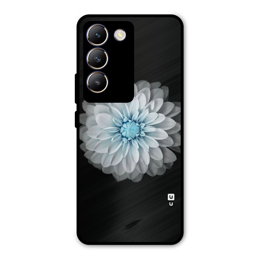 White Bloom Metal Back Case for Vivo T3 5G