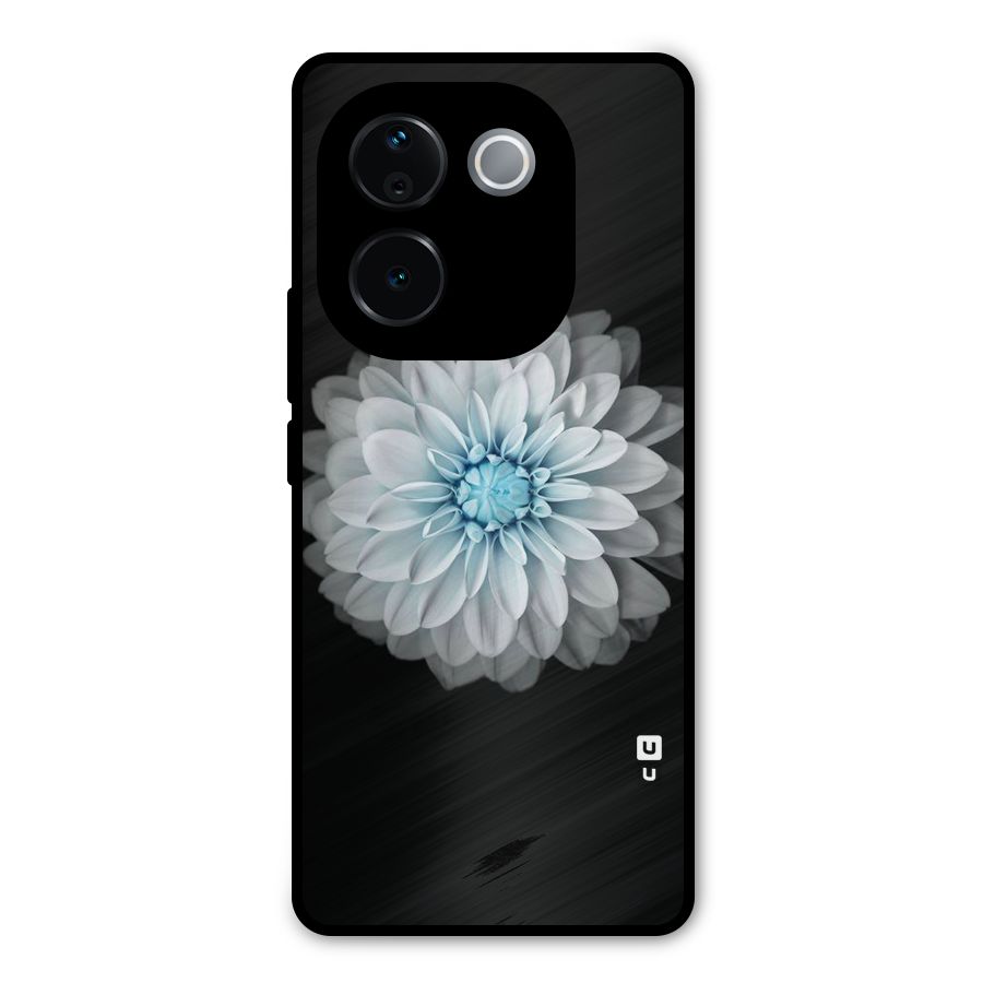 White Bloom Metal Back Case for Vivo T3 Pro